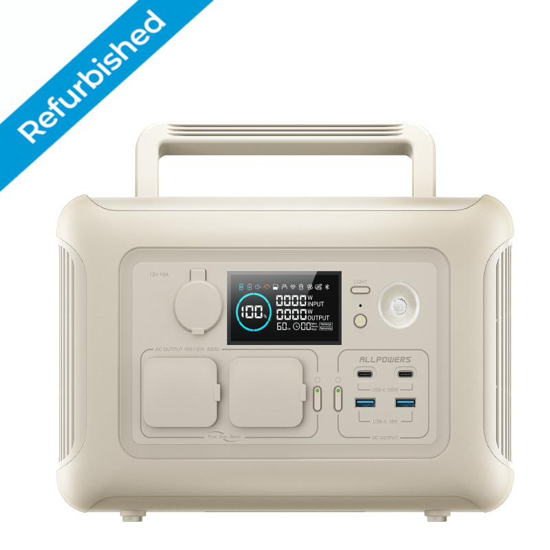 ALLPOWERS 600W LiFePO4 Portable Power Station Solar Generator Backup Refurbished