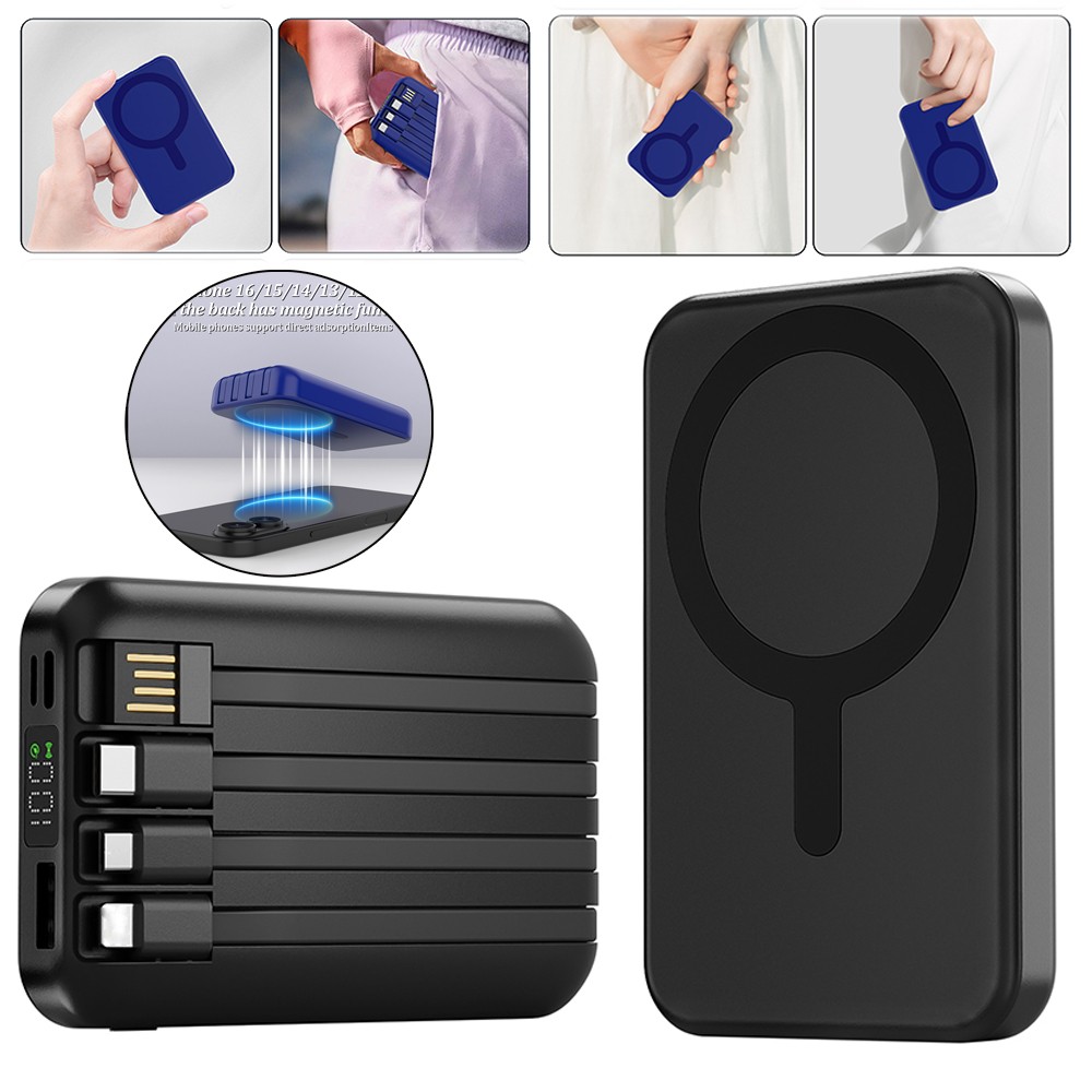 Magnetic Wireless Charger 900000mAh Power Bank Battery Pack for IPhone & Android