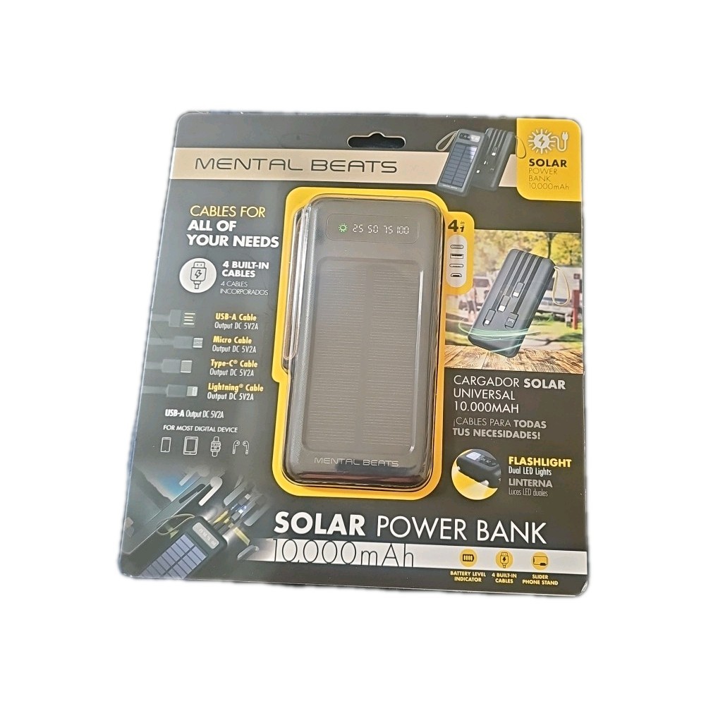 MENTAL BEATS SOLAR POWER BANK  10.000 mAh
