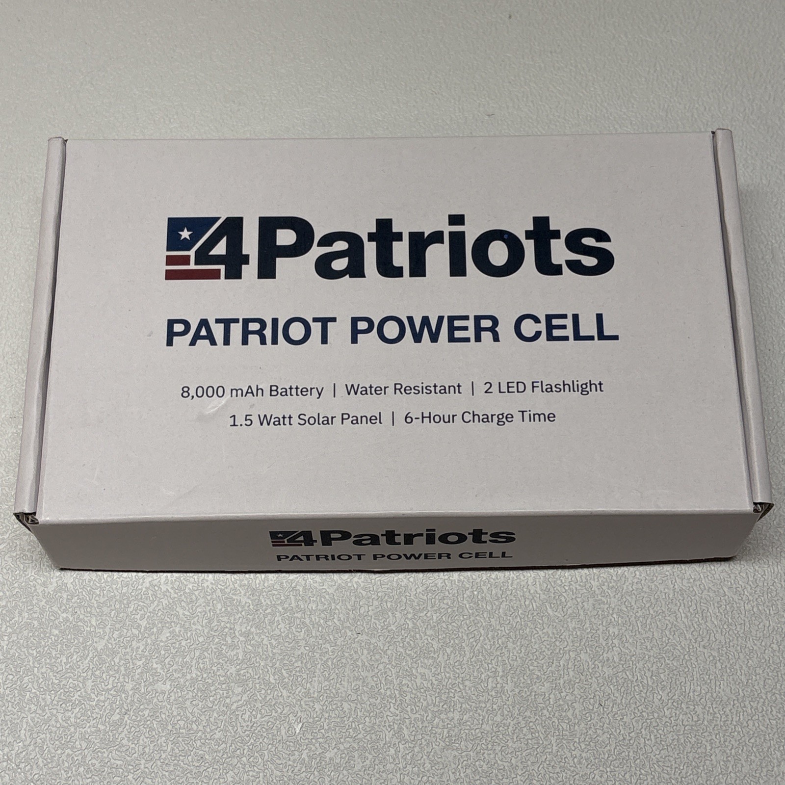 4 Patriots Power Cell: Portable Solar Power Bank Rechargeable External Battery