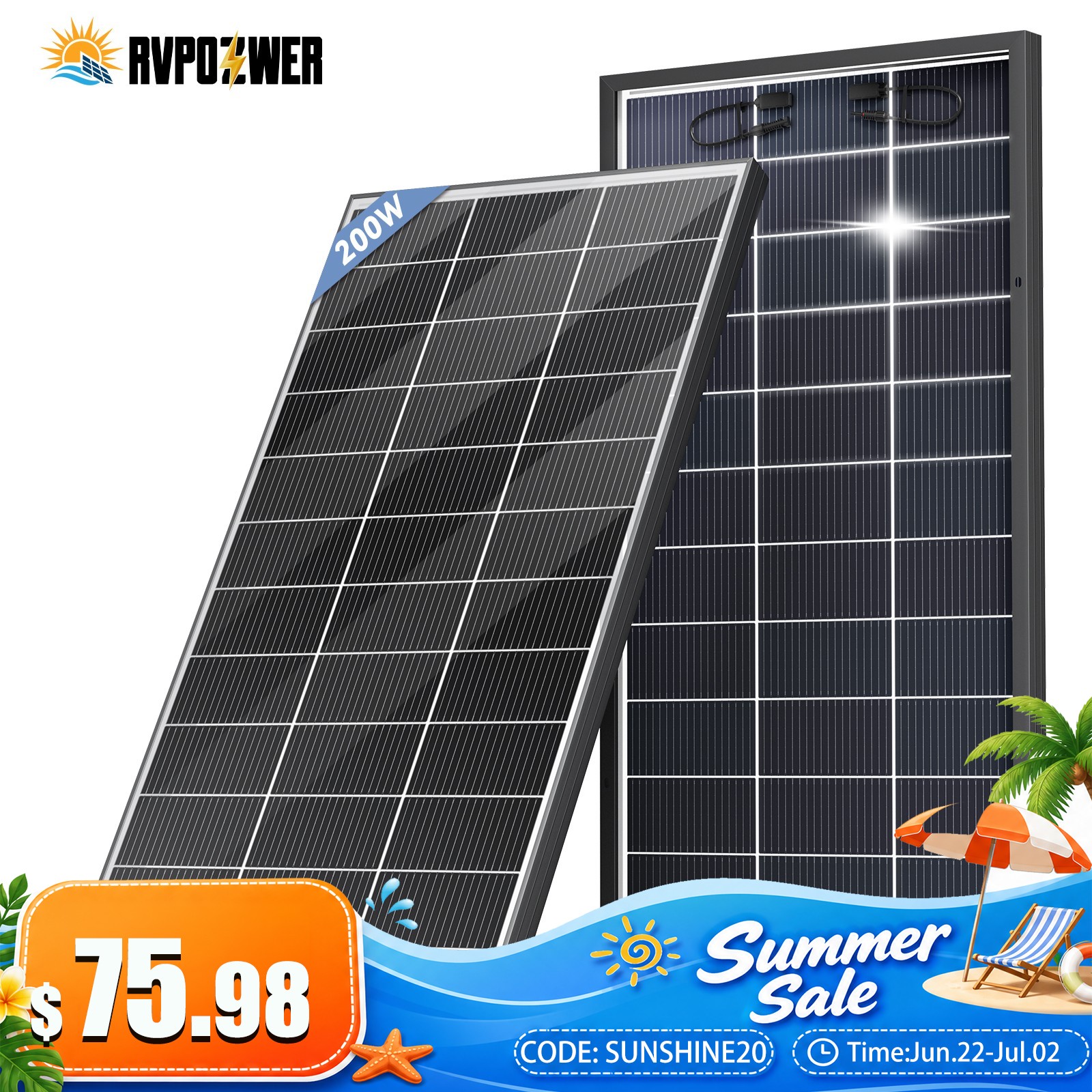 200W Bifacial Solar Panel 12V N-Type 18BB High-Efficiency PV for Home/Off-Grid