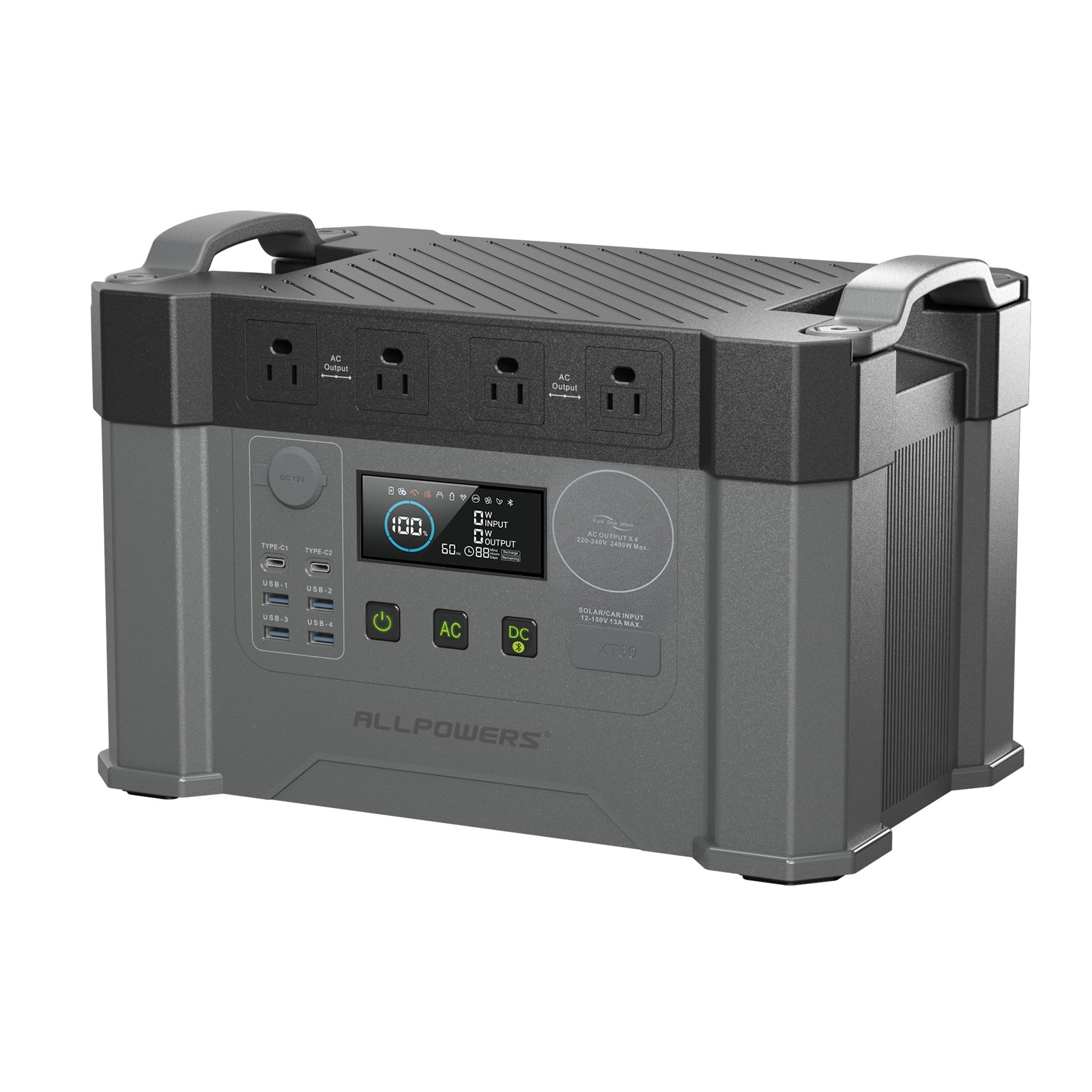 ALLPOWERS 2400W Portable Power Station Solar Generator Home Use For Camping AC