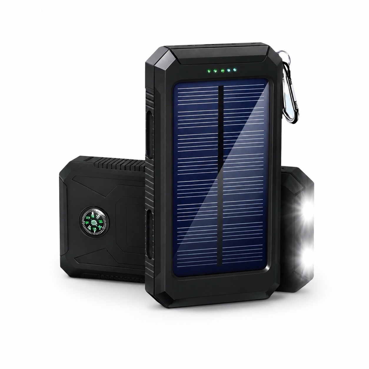 Solar Power Bank 20000mAh Portable Charger Dual USB Waterproof Outdoor Camping