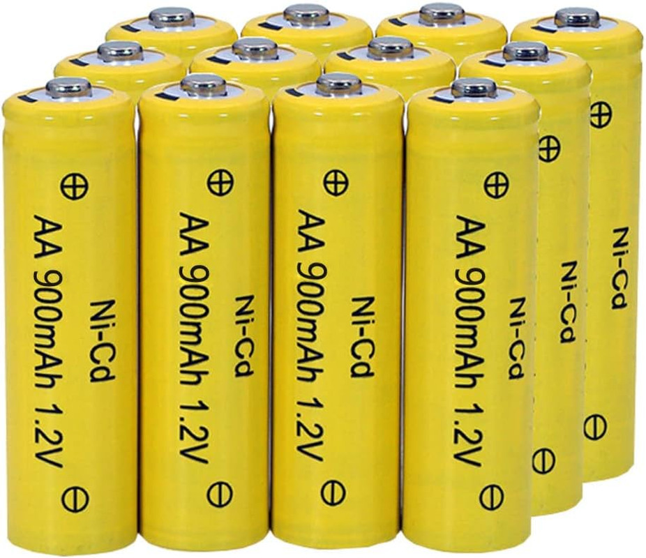 12 Packs 1.2V AA Ni-Cd 900Mah Rechargable Batteries for Solar String Lights, Gar