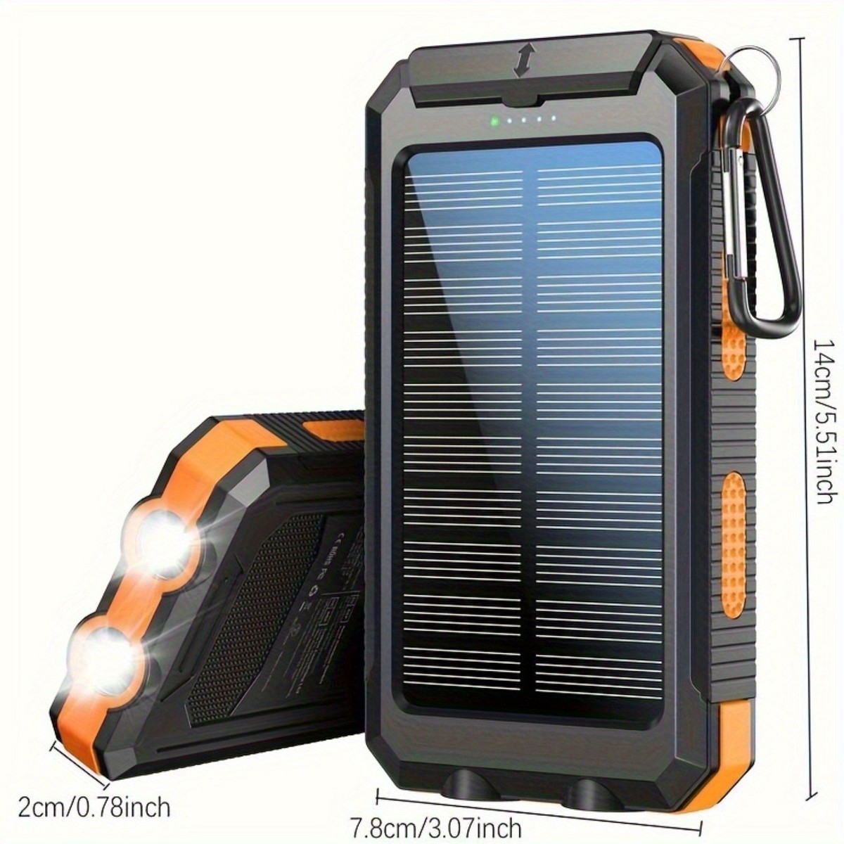2026 Super 20000mAh USB Portable Charger Solar Power Bank For Cell Phone