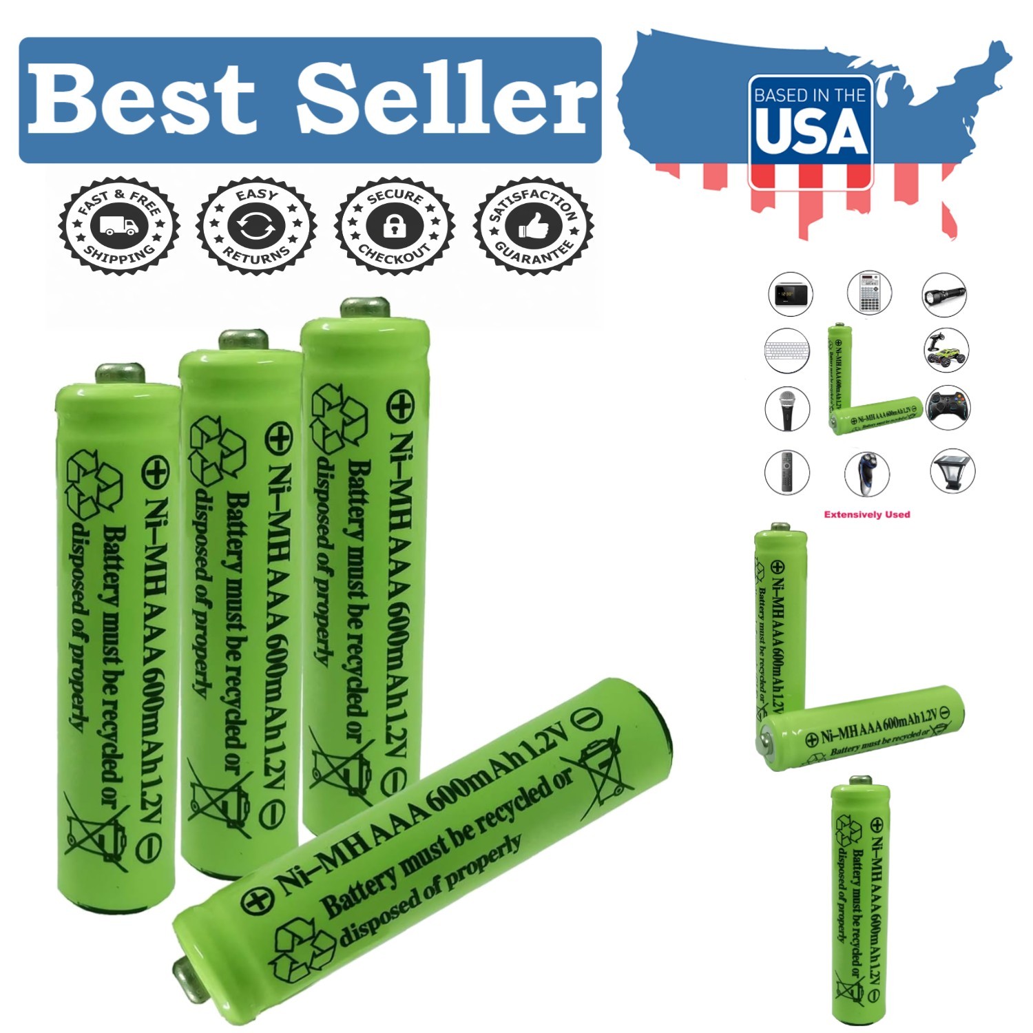 AAA NiMH 600mAh Rechargeable Solar Battery Pack – Eco-Friendly Lighting Solution