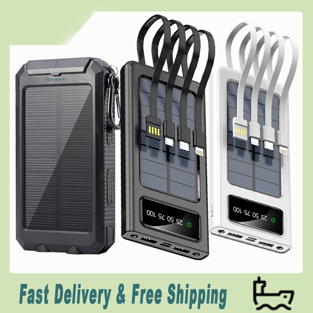 2024 Super 40000000mAh 4 USB Portable Charger Solar Power Bank for Cell Phone