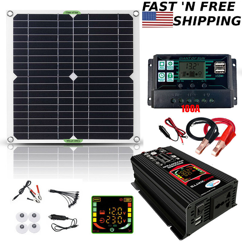 6000W Complete Generator with 400W Solar Panel Power Charger 110V Grid System US