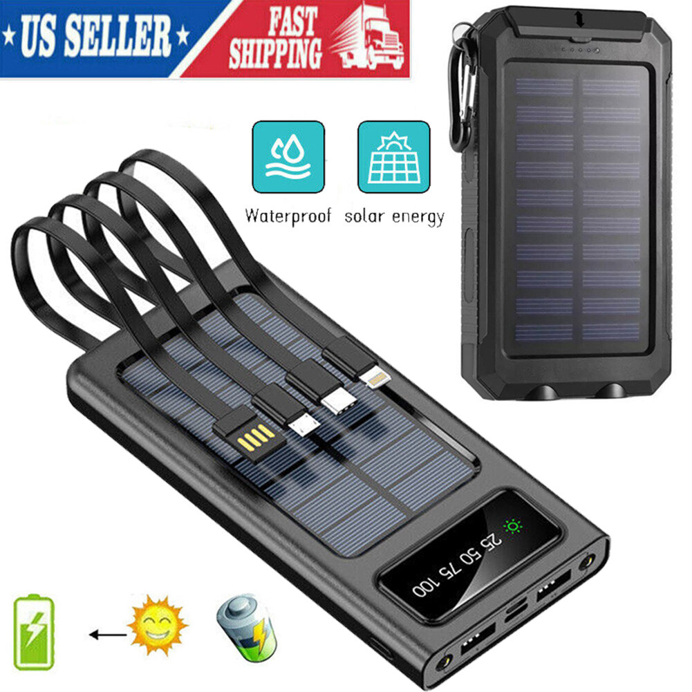 2026 Super 4000000mAh 4 USB Portable Charger Solar Power Bank For Cell Phone