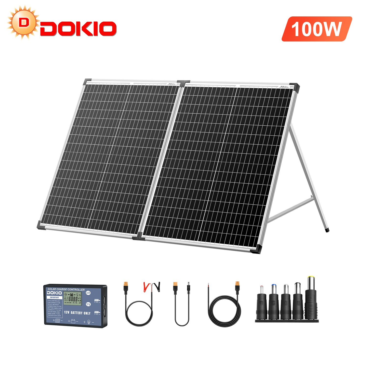 Dokio 100W 160W 200W 12V Suitcase Portable Solar Panel Kit For RV Boat Camping