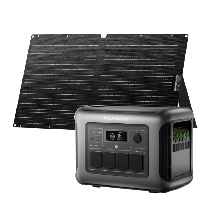 ALLPOWERS 1600W Power Station Solar Generator AC + 100W Solar Panel for Outdoor