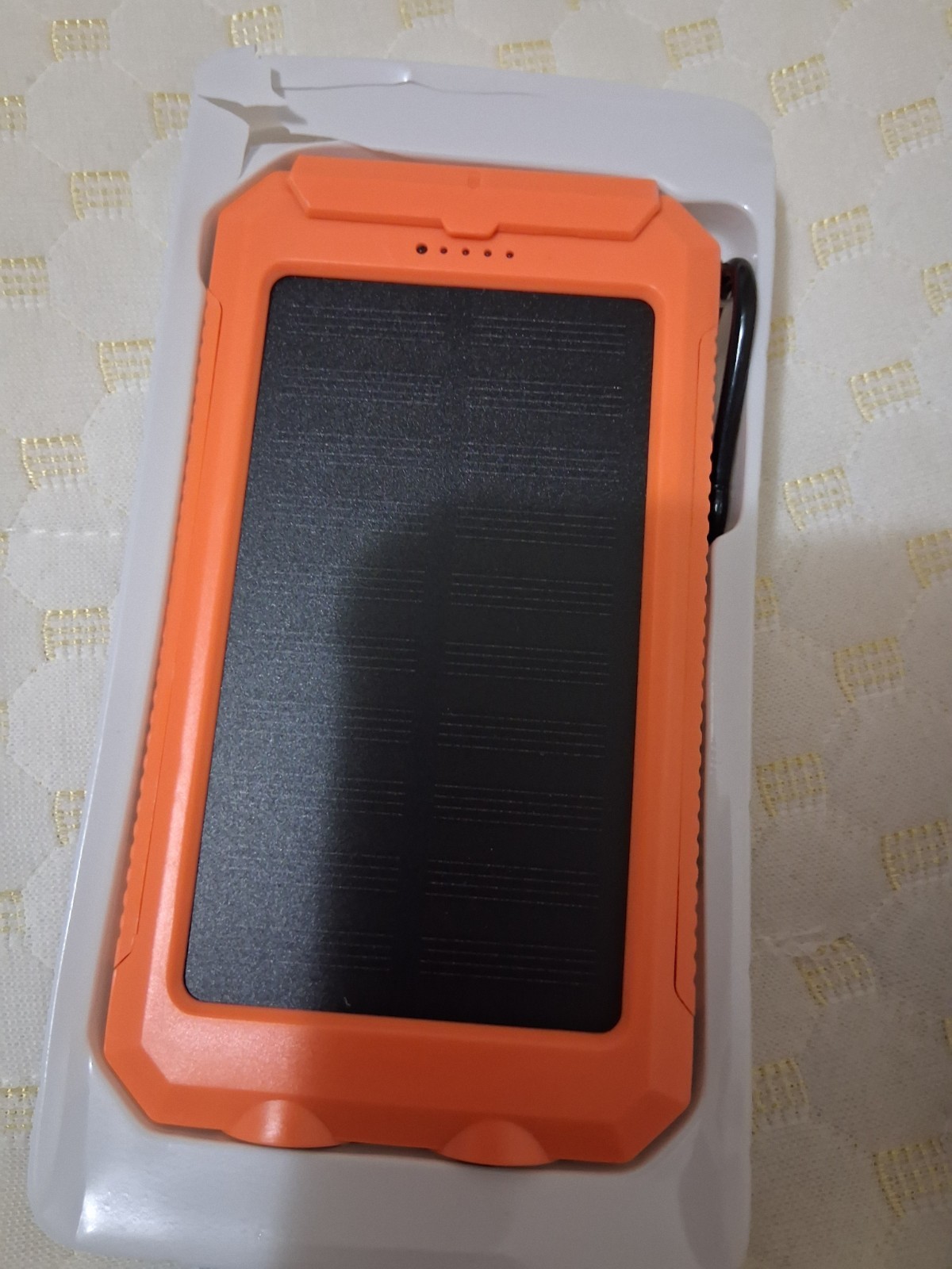 Orange 100000mAh Portable Solar Power Bank for Cell Phones