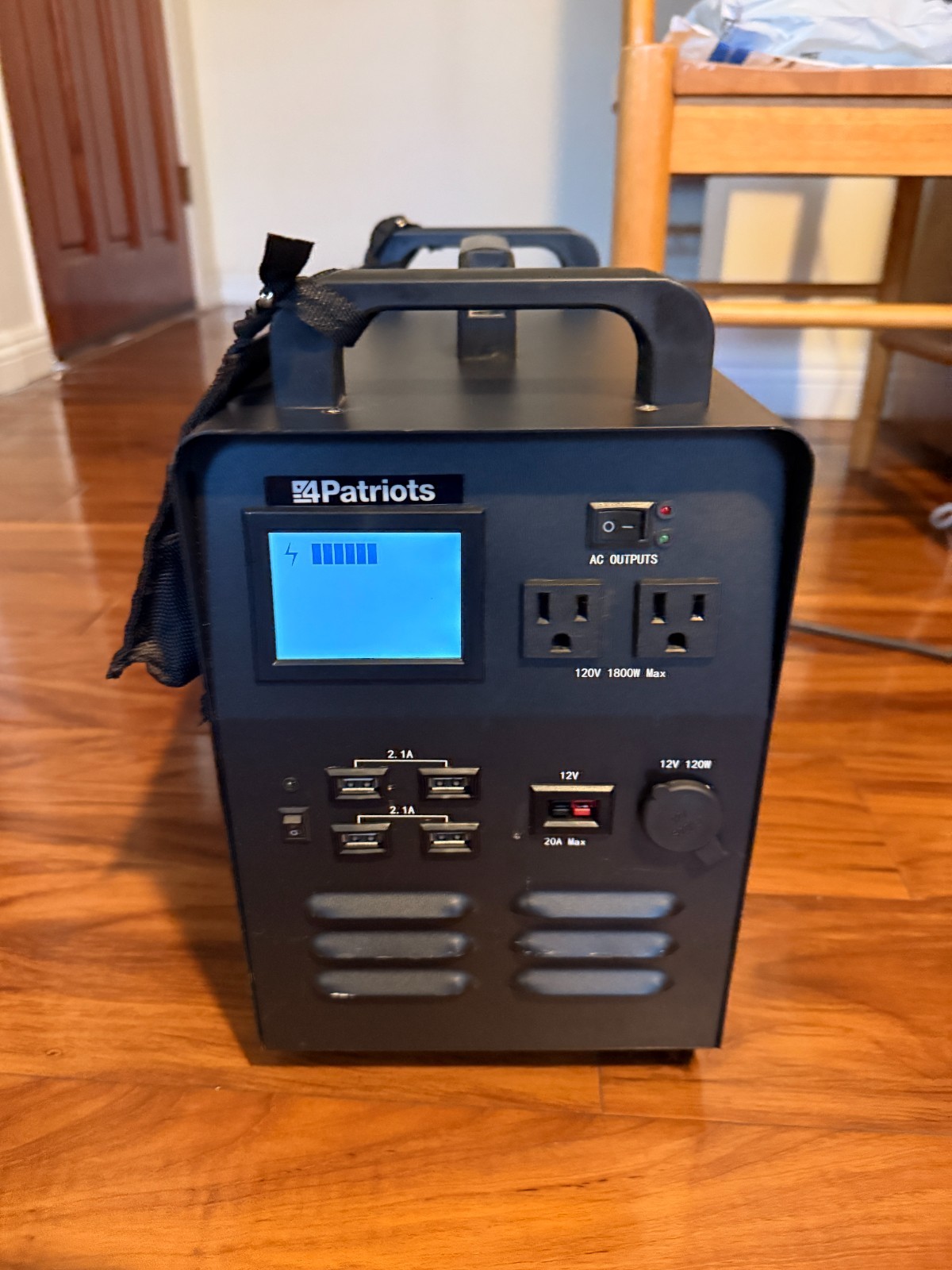 4Patriots Patriot Power Generator 1800 Portable Power Station Solar Backup