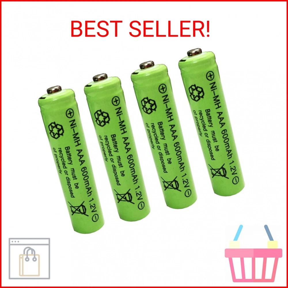 GSUIVEER Ni-mh AAA 600mAh 1.2V Triple A Rechargeable Batteries for Outdoor Garde