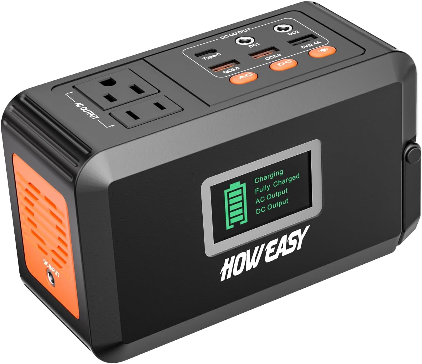 Portable Power Station 88Wh Solar Generator 120W Battery AC Outlet USB LED