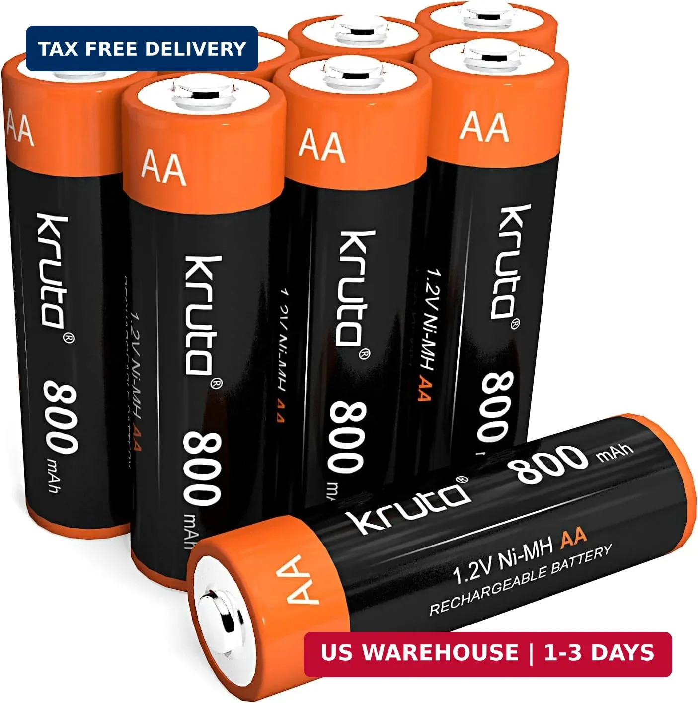 NiMH Rechargeable AA Batteries, 1.2V 800mAh Rechargeable AA Solar Batteries for