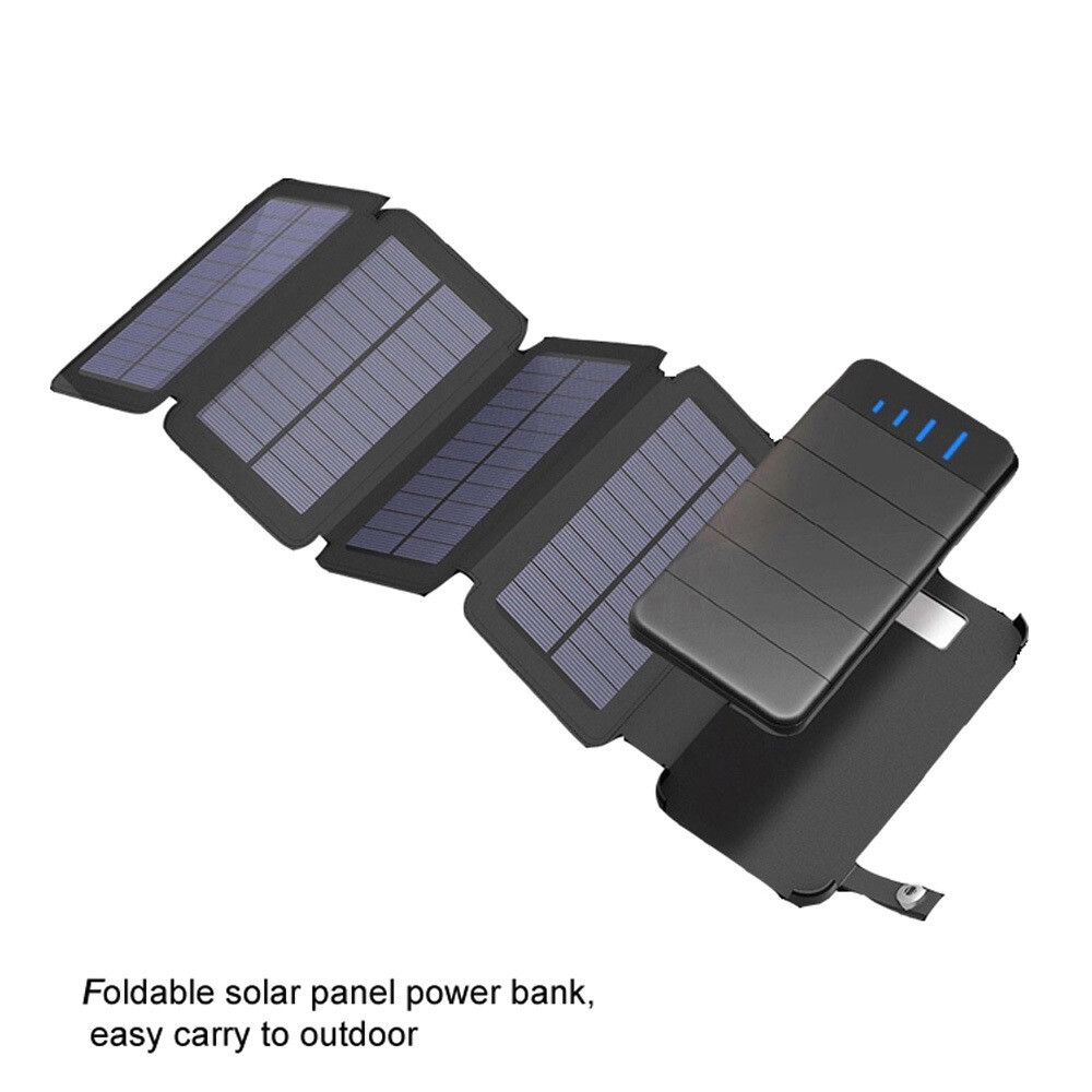 Portable Solar Mobile Phone Charger Panel Power Bank Waterproof Outdoor Camping