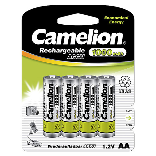 AA Ni-Cd Solar Light Batteries 1000mAh 4 pack