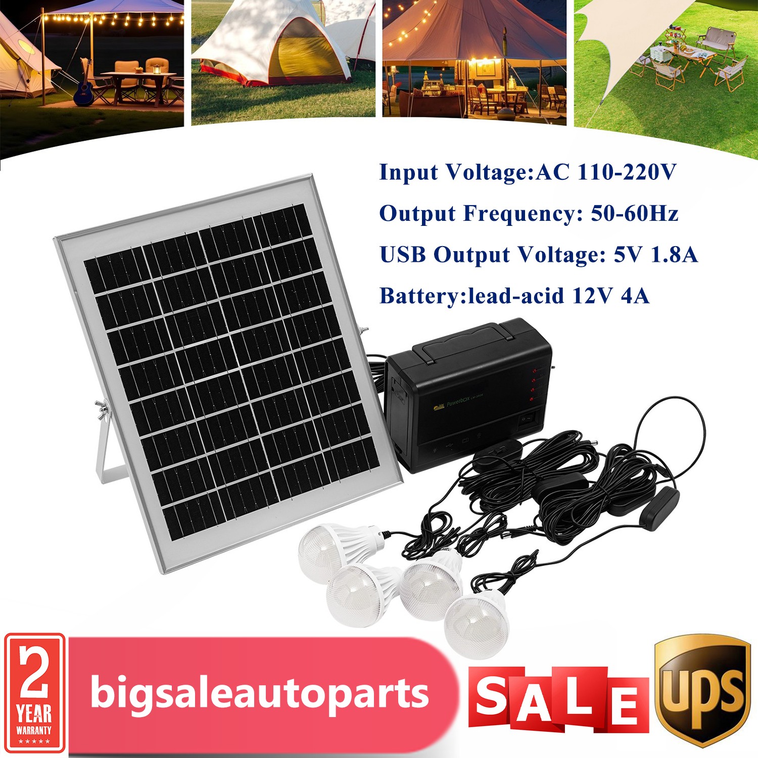 Portable Power Station with Solar Panel, Outdoor Generator Power Supply for Home