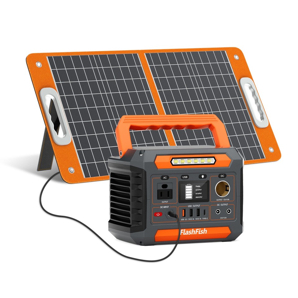 Flashfish 300W 230WH Portable Solar Generator Optional With 60W 18V Solar Panel